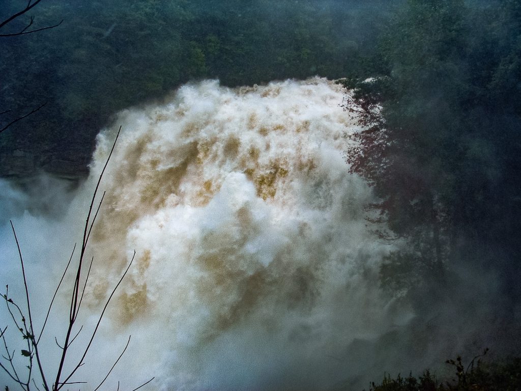 Flooded Rainbow Falls in September 2004. Will area rivers look like this again this weekend?