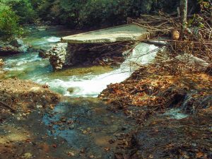 Washed Out Bridge on the Daniel Ridge  Trail