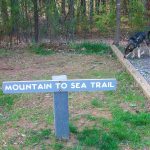 Mountains to Sea Trail Sign at the Blue Ridge Parkway Visitor Center