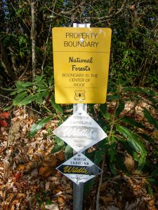 Boundary Signs on the Turkey Pen Gap Trail