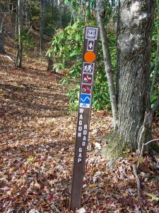 Sign at the Top of the Wagon Road Gap Trail