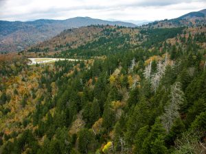 View of Parking Lot from Devil's Courthouse