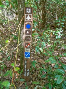 Butter Gap trail sign