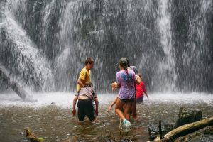 Kids Playing in Crabtree Falls