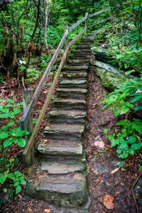 Stairs on the Crabtree Falls trail