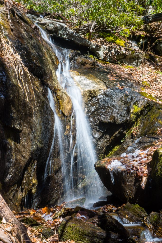 Upper drop of the Waterfall on Wolf Branch, or "Casita Falls", Shope Creek, Pisgah National Forest