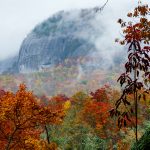 Fog and Fall on Looking Glass Rock