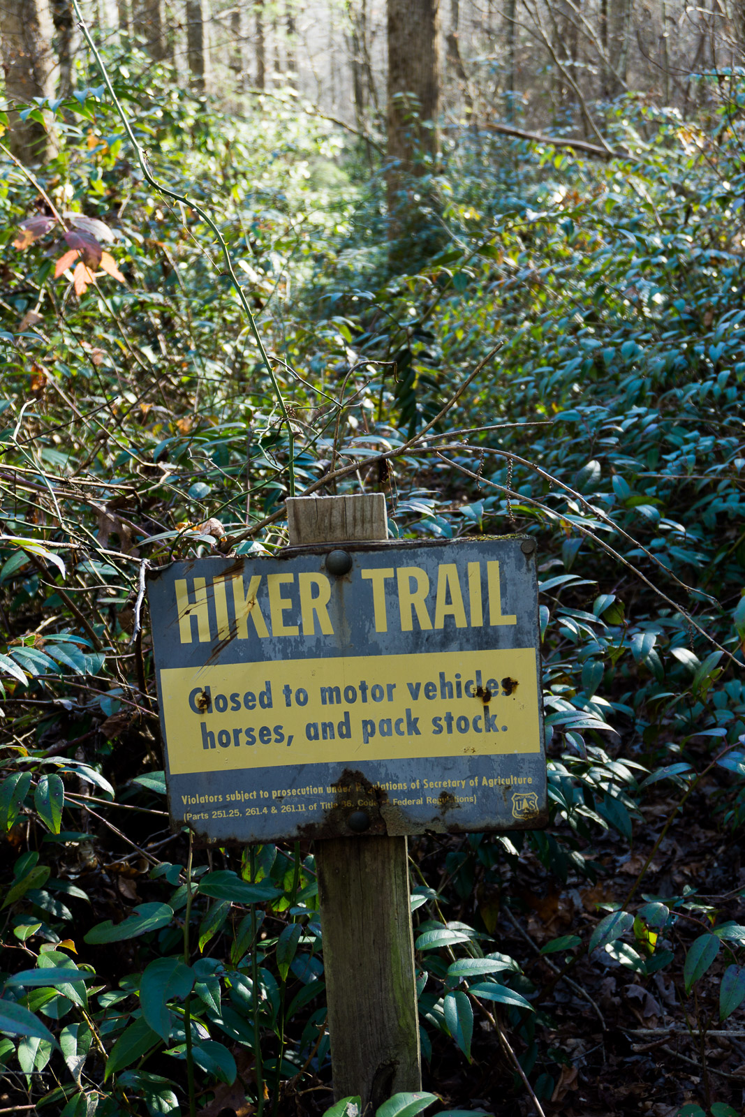 Poundingmill Hiker Trail Sign