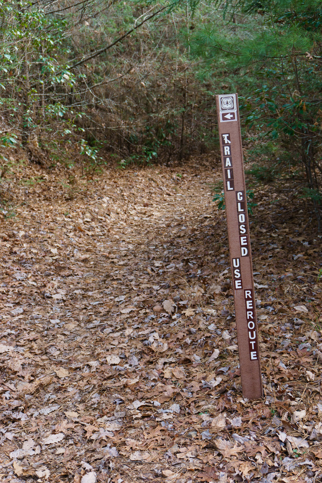 Lower Trace Ridge Reroute Sign