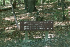 Stone Mountain Loop Trail Sign