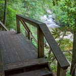 Wood Staircase on the Upper Creek Falls Trail