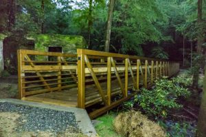 The new footbridge on the Catawba Falls Trail