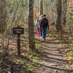 Exercise Trail Sign and Hikers