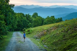 Kids Hiking on the Bearwallow Mountain Road