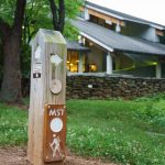 Mountains to Sea Trail Sign Post at the Folk Art Center