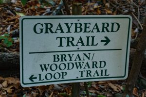 Graybeard and Harry Bryan Trail Sign