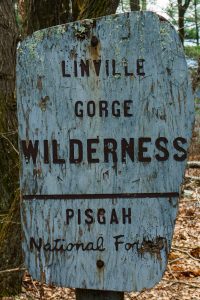 Old Linville Gorge Wilderness Sign