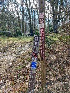 Signs for the Max Patch Loop Trail