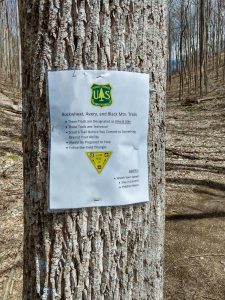 Improvised Sign on the Club Gap Trail