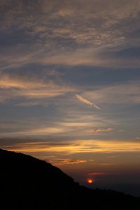 View Northwest Near Sunset at the Craggy Dome Overlook