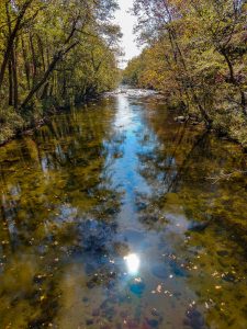 North Fork of the Catawba River as it flows under the Mountains to Sea Trail Bridge