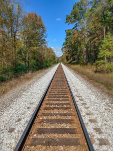 Railroad Crossing on the Mountains to Sea Trail