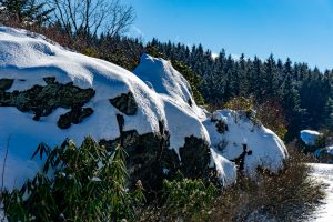 Rocks Beside the Blue Ridge Parkway in Snow