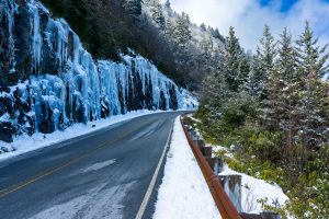 Icicles and Plowed Highway