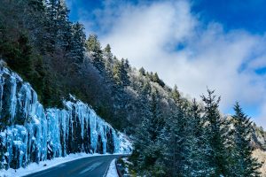 Icicles and Plowed Highway