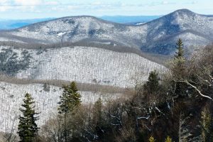 View Northeast of NC 215 and Blue Ridge Parkway in the Snow