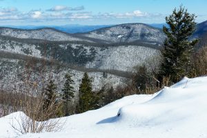 View Northeast of NC 215 and Blue Ridge Parkway in the Snow
