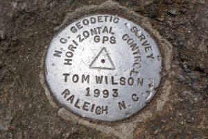 NC Geodetic Survey Marker on Big Tom