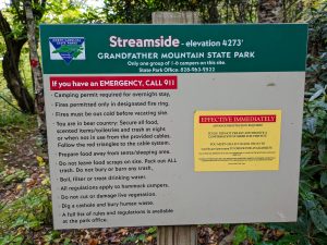 Sign for the Streamside Campsite on the Nuwati Trail