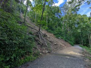 Landslide along the Catawba Falls Trail